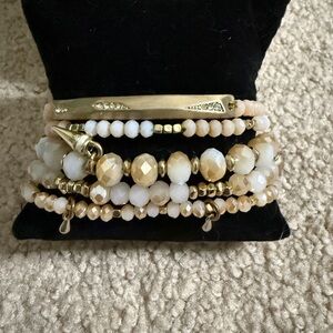 Park Lane Elegant Creme Beaded Bracelet Set